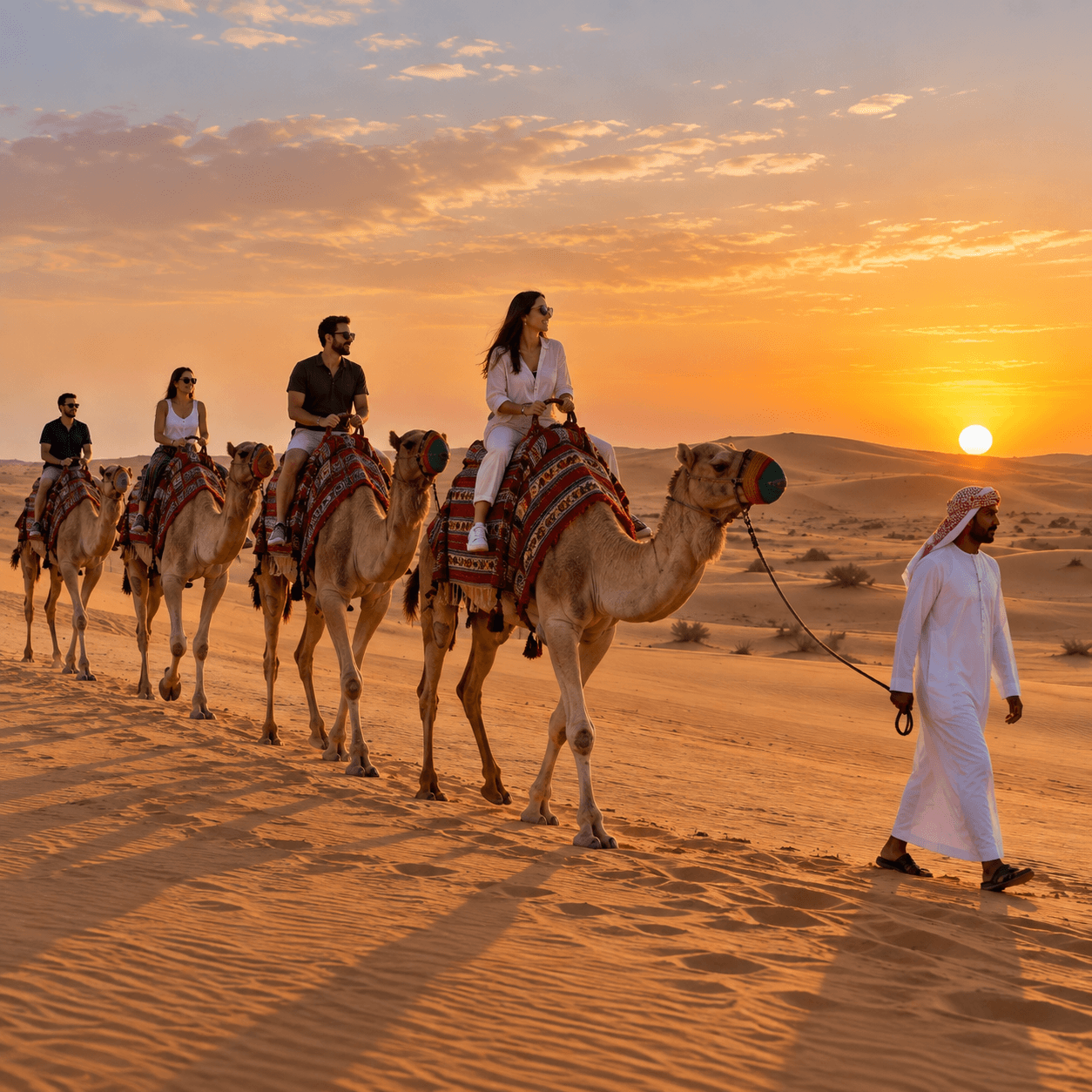 Camel riding in the Dubai desert